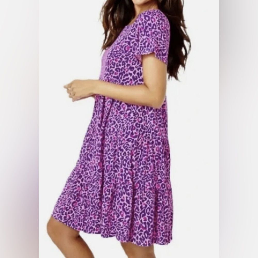 New Lilly Pulitzer Jodee Swing Flounce Dress Purple Berry My Favorite Spot XXS
